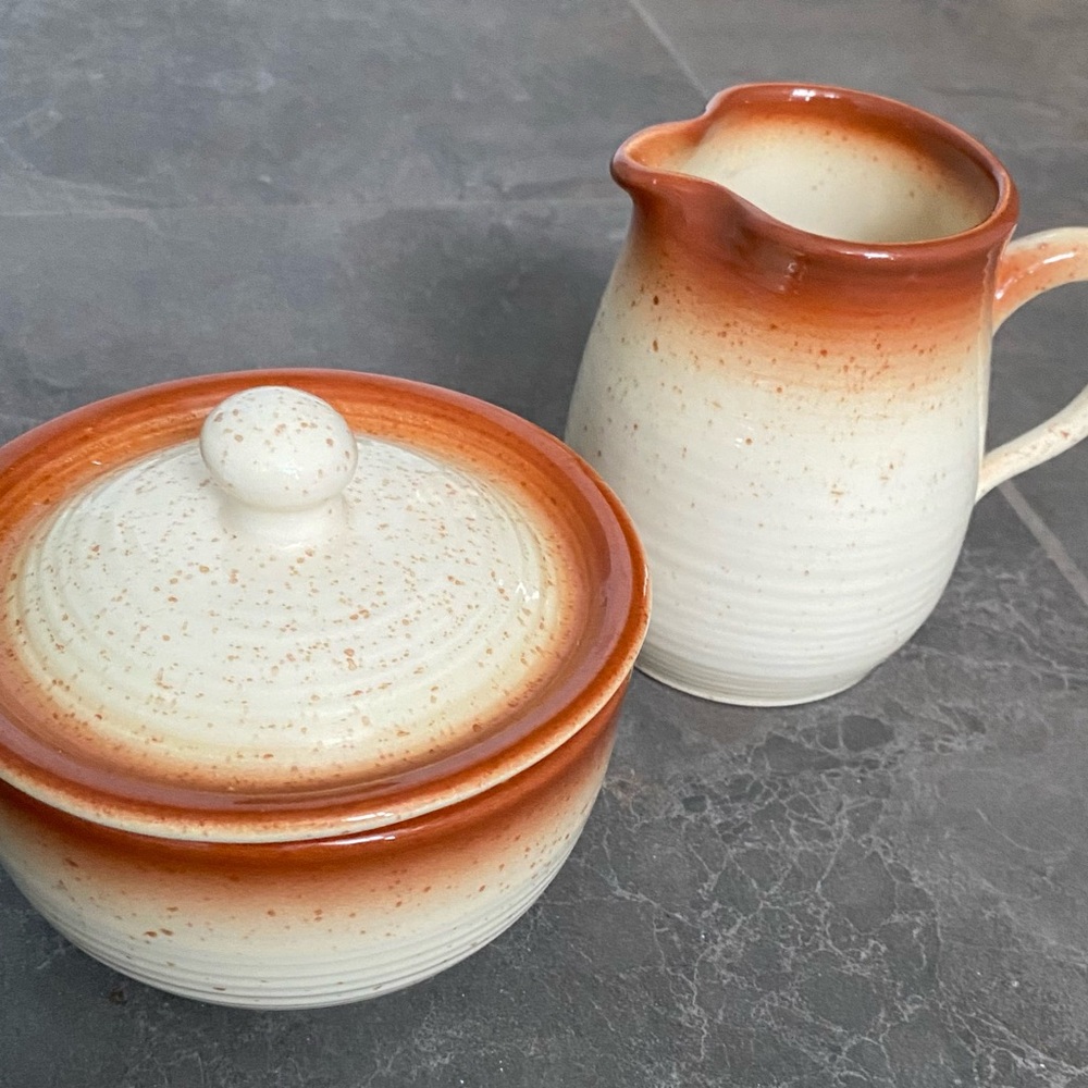 Vintage Franciscan Country Craft Russet Brown Sugar/Creamer set Like New
